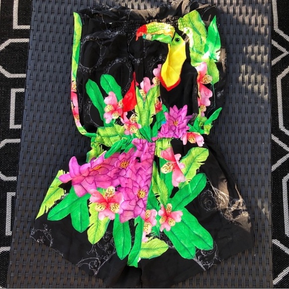 Aqua Bendita Silk Toucan jumpsuit! - Picture 4 of 8